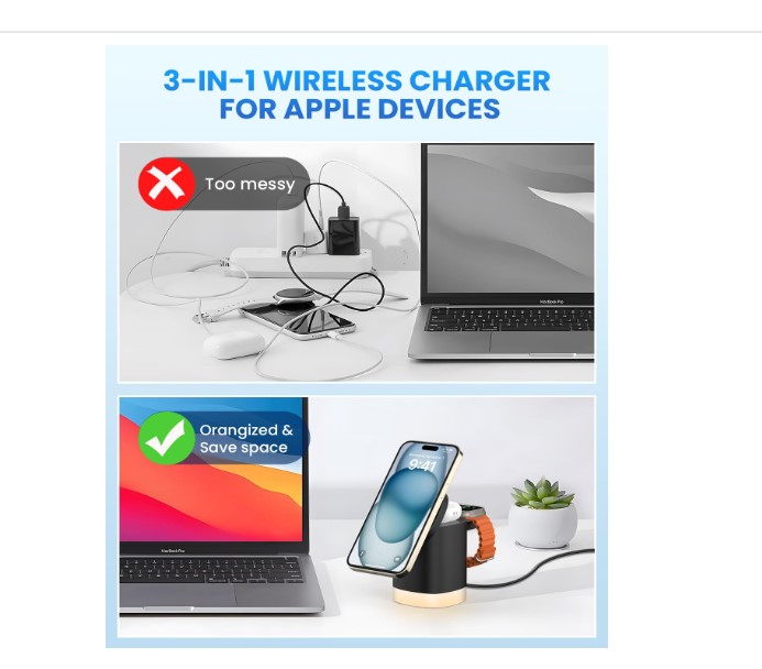 Best 3-in-1 Wireless Charger Stands 2025 | Fast Charging for iPhone, Apple Watch & AirPods – liibe.com