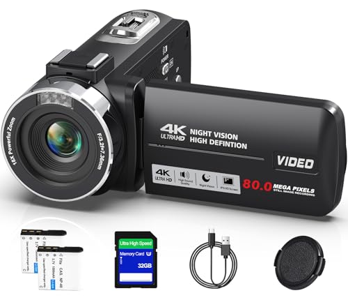 Delmodes 4K YouTube Camera 18X Digitalzoom Night Vision Cam
