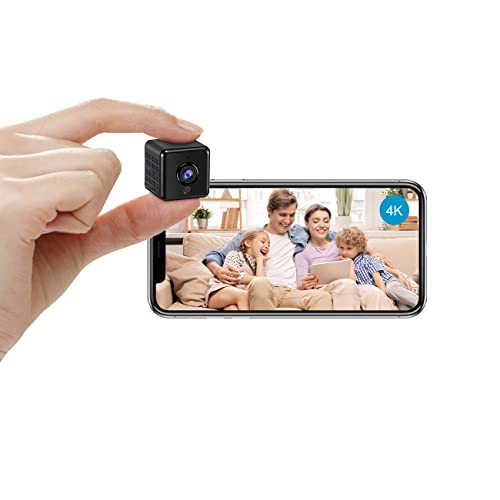 AOBOCAM Mini Camera 4K HD WiFi Security Cam 5H Battery Life, Motion Detection Night Vision, Indoor Wireless Surveillance Cam