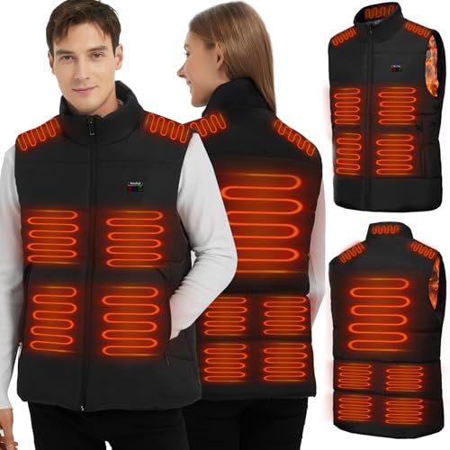 Rasfalo Heated Gilet: Electric Vest, 15 Heating Zones, USB Rechargeable, Winter Body Warmer for Outdoor Sports