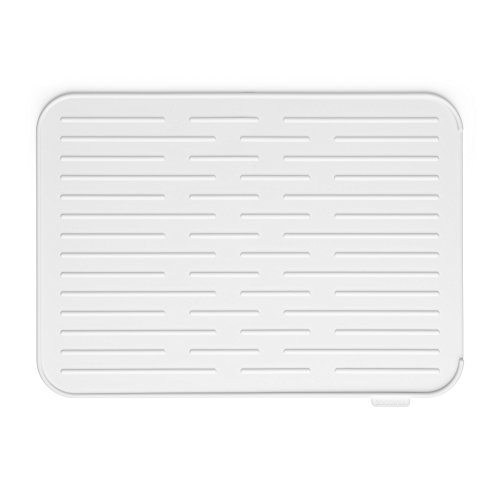 Brabantia Dish Drying Mat, Silicone Steel Light Grey, 43.8x32.5 inch
