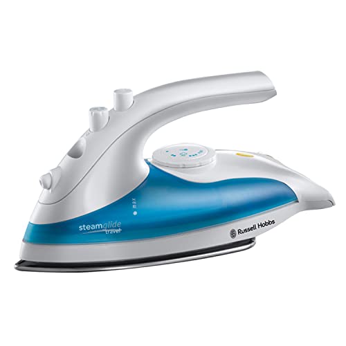 Russell Hobbs Travel Iron: Dual Voltage, Stainless Steel Soleplate, Variable Temp & Steam, Water Spray - Compact Design