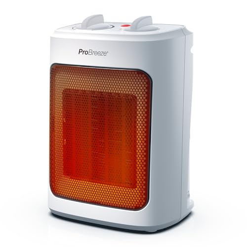 Pro Breeze Mini Ceramic Fan Heater - 3 Heat Settings, Fan Mode, Overheat Protection - Ideal for Home, Office