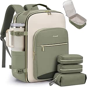 LOVEVOOK 40L Travel Backpack: Airline Approved, 3 Cubes, TSA Overnight, Waterproof, Fits 17" Laptop