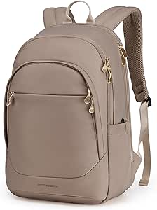 LIGHT FLIGHT Women's Laptop Backpack, 17.3 inch USB Charging, Water Resistant College Bookbag, Black Computer Backpack for Work