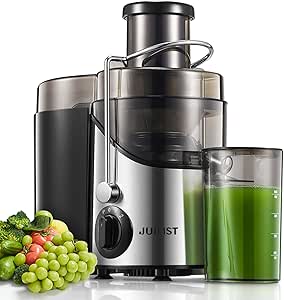 Juilist 3" Wide Mouth Juicer Extractor - 800W Power, 3-Speed, Easy to Clean - Ideal for Vegetables and Fruits