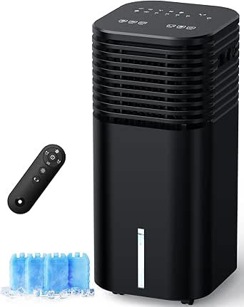 FANCOLE Portable Air Conditioner 4Modes 3Speeds 15H Timer 2Gal Tank 20H Cooling Evaporative Cooler 17 inch Remote 120ยฐ Swing