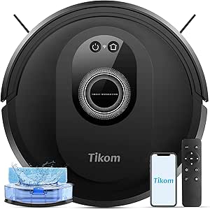 Tikom Robot Vacuum & Mop Combo, 5000Pa Cleaner, App Control