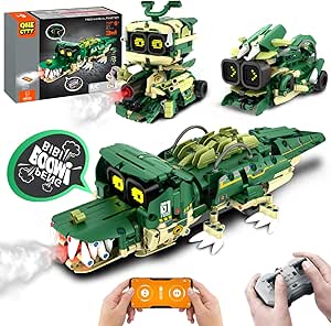 STEM Robot Building Kit for Kids 6-14, Remote Control, Music Spray - 513 Pcs Building Blocks Set - Fun Birthday Xmas Gift