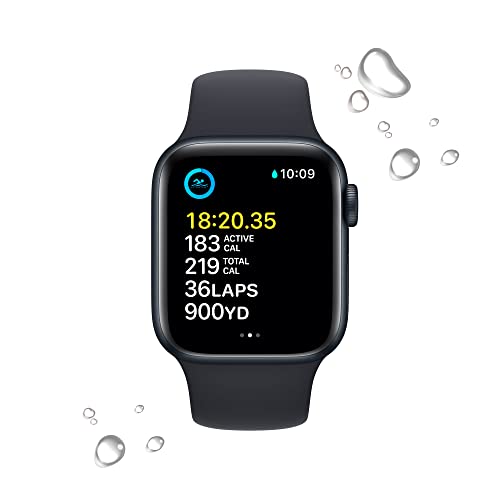 Apple Watch SE 2nd Gen GPS 40mm Midnight Aluminum Case Midnight Sport Band Renewed