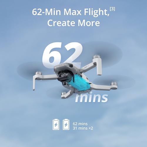 DJI Mini 4K Camera Drone Combo for Adults, 3-Axis Gimbal, 10km Video, Auto Return, 2 Batteries, QuickShots