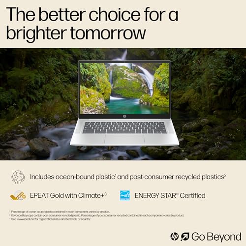 HP Chromebook 14-inch | Intel Processor | 4GB RAM | 128GB Storage | HD Display | Chrome OS | Dual Speakers
