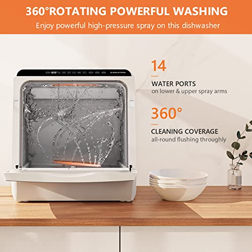 Karlxtom Mini Dishwasher: 6 Programs, Touch Control, Auto-Drying