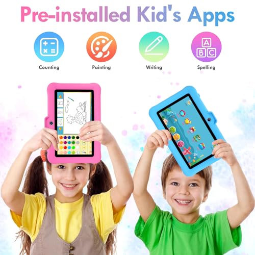 TABTIVI 7-inch Kids Tablet: 8GB RAM, 64GB ROM, Pre-Installed Apps, Parental Control