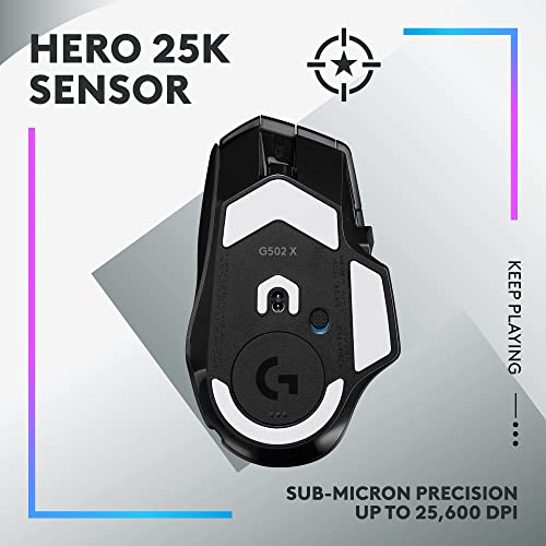 Logitech G502 X PLUS LIGHTSPEED Wireless Gaming Mouse - LIGHTFORCE switches, LIGHTSYNC RGB - HERO 25K Sensor - PC/macOS/Windows