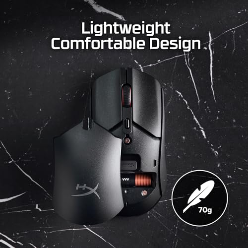 HyperX Pulsefire Haste 2 Core Wireless Gaming Mouse 70g - 100H Battery - Dual Wireless - TTC Gold Switches