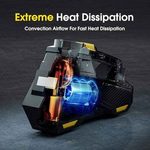 FLYKID 12V DC Air Compressor: Car Tyre Pump 150 PSI with LED Light & 3 Nozzle Adaptors - Preset Pressure, Auto Shutoff