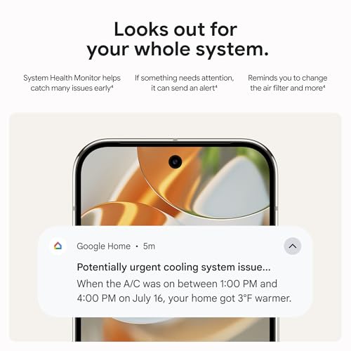 Nest Learning Thermostat 4th Gen with Temperature Sensor - Smart Energy Saver - Works with Alexa & Nest Home App