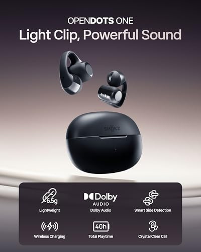 SHOKZ OpenDots Wireless Earbuds, Premium Dolby Audio, 40hr Playtime