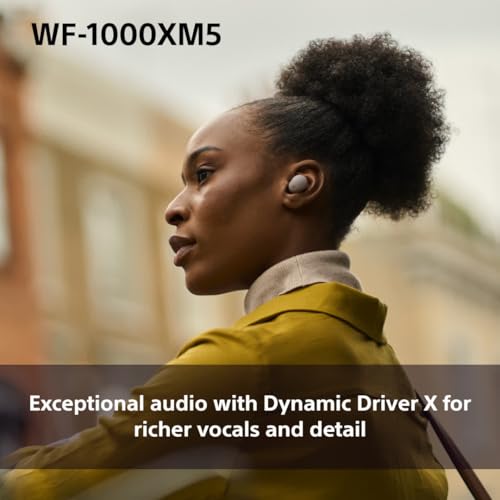 Sony WF-1000XM5 Earbuds: Wireless Noise Cancelling, Bluetooth, Mic, 24hr Battery, Quick Charge - Smoky Pink