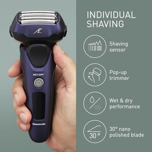 Panasonic 5-Blade Wet & Dry Electric Shaver: Beard Sensor, Multi-Flex Head