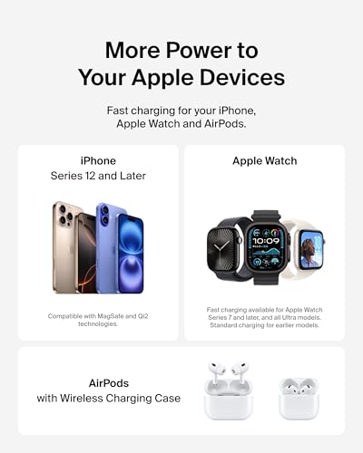Belkin 3-in-1 Wireless Charger for iPhone, Apple Watch, AirPods