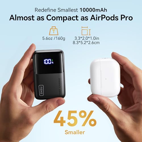 INIU Mini Power Bank: 45W Fast Charging 10000mAh USB C Portable Charger - iPhone 16/15/14/13, Samsung, iPad - Travel Companion