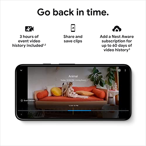Nest Security Cam - Wired - 2nd Gen - Snow, Google Home