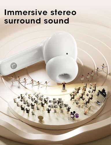 Brand Wireless Earbuds with ENC Noise Cancelling Mic, Big Bass Stereo Sound, 48-Hour Playtime, Lightweight In-Ear, IPX7, Hands-Free Calls