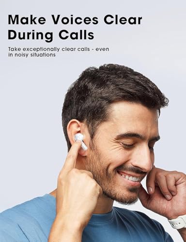 Brand Wireless Earbuds with ENC Noise Cancelling Mic, Big Bass Stereo Sound, 48-Hour Playtime, Lightweight In-Ear, IPX7, Hands-Free Calls