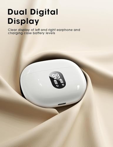 Brand Wireless Earbuds with ENC Noise Cancelling Mic, Big Bass Stereo Sound, 48-Hour Playtime, Lightweight In-Ear, IPX7, Hands-Free Calls