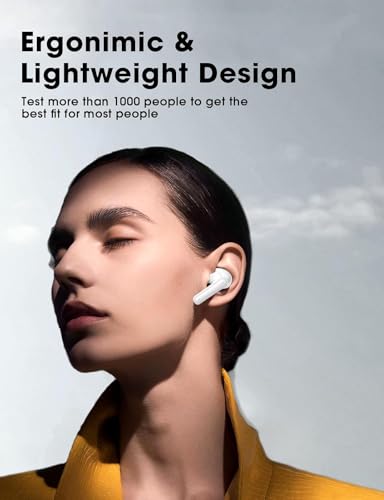 Brand Wireless Earbuds with ENC Noise Cancelling Mic, Big Bass Stereo Sound, 48-Hour Playtime, Lightweight In-Ear, IPX7, Hands-Free Calls