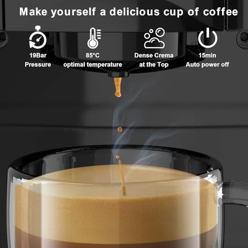 Nespresso Espresso Machine 4-in-1 for Pods & Capsules, 19 Bar Automatic, Black