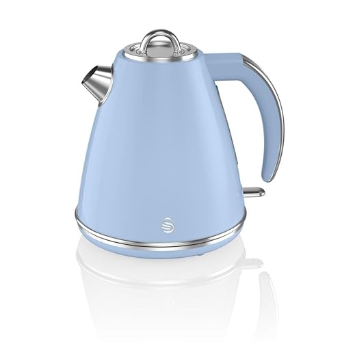 Swan Retro Jug Kettle 1.5L Fast Boil Easy Pour 360ยฐ Base Blue