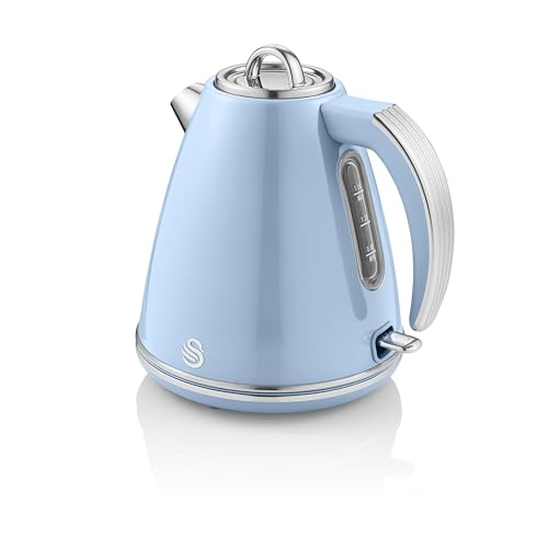 Swan Retro Jug Kettle 1.5L Fast Boil Easy Pour 360ยฐ Base Blue