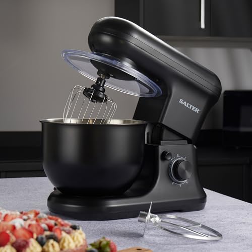 Salter Kitchen Scale & Mixer Set - Digital Baking Scale, 5kg Capacity, Stainless Steel, Kuro Mixer, 6 Speeds, 1200W