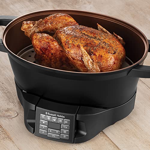 Russell Hobbs Multicooker - 8 Functions: Sear, Slow Cook, Steam, Boil - 6.5L, Glass Lid, Dishwasher Safe - 750W