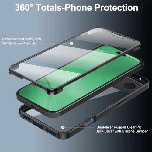 SLWYF Apple 17 Air Case with Glass Screen Protector - Shockproof Transparent Cover for Apple 17 Air, Pink