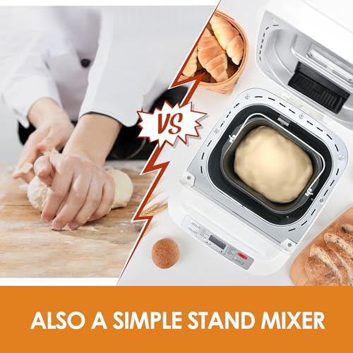 Kitchen in the Box Bread Maker: 12 Programs, Gluten-Free, Fruit Nut Dispenser, Nonstick Pan, 2 Loaf Sizes, Delay Timer, Keep Warm