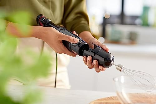 Philips Viva Collection Hand Blender 300W SpeedTouch, ProMix Tech, Easy & Intuitive, On The Go Glass - Black