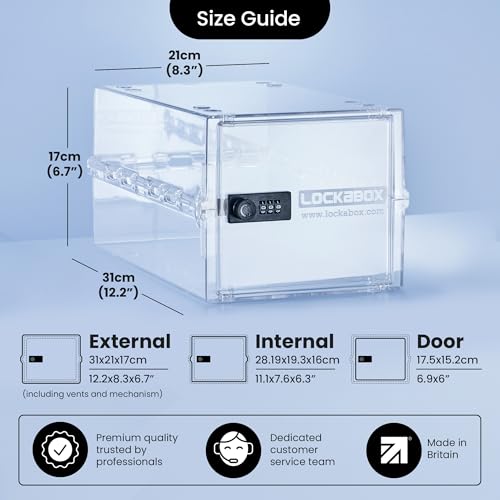 Lockabox One Lockable Storage Box: A4 Size, Combination Lock for Food & Medicine Safety