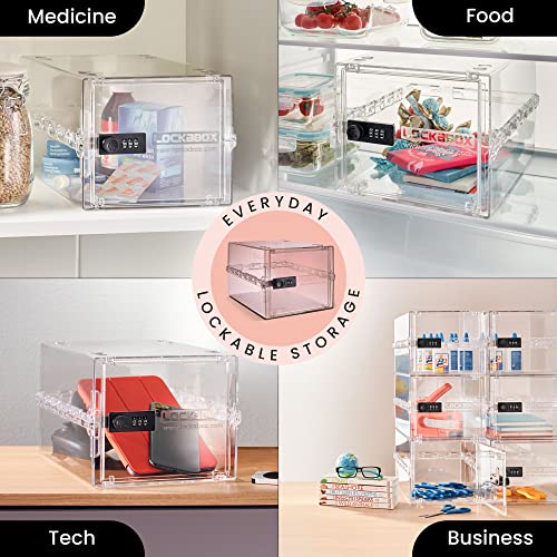 Lockabox One Lockable Storage Box: A4 Size, Combination Lock for Food & Medicine Safety