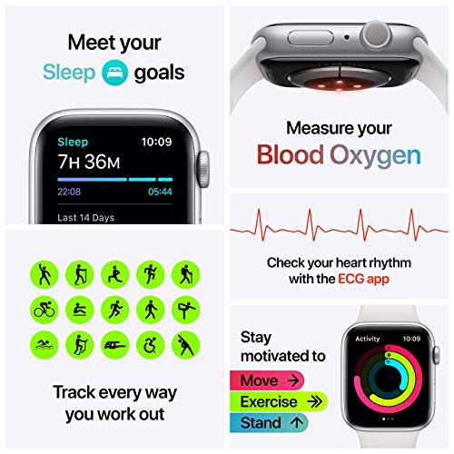 Apple Watch Series 6 44MM GPS Silver Aluminum with White Band