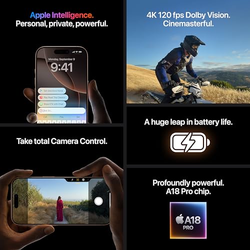 Apple iPhone 16 Pro Max 512GB: 5G Mobile with Apple Intelligence, Camera Control, A18 Pro Chip, Huge Battery Life