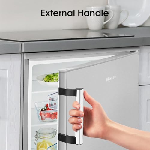 Hisense Under Counter Larder Fridge with LED Lighting, Stainless Steel - 133L, 56x84.5x57.5cm