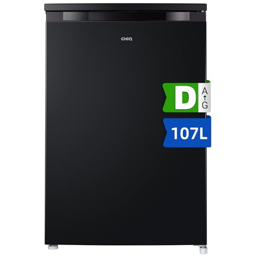 CHiQ Under Counter Fridge Freezer, 107L Ice-Box, Manual Defrost, Low-noise, 39dB, Black - Energy Saving Rated