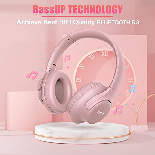 KVIDIO Over Ear Bluetooth Headphones, 65hr Playtime, Deep Bass