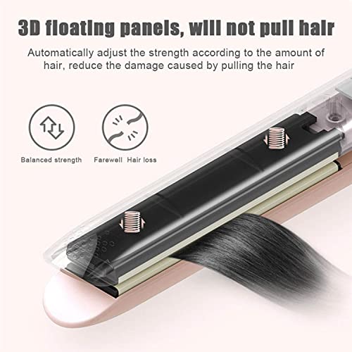 Professional 2-in-1 Hair Straightener/Curling Iron Set, Heat-Resistant Mat, Hair Styling Tools - Pink