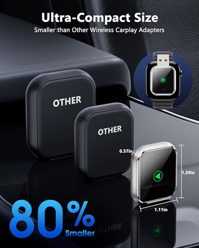 TKHIN CarPlay Wireless Dongle - Upgrade Factory Wired CarPlay to 5GHz WiFi on Cars After 2016