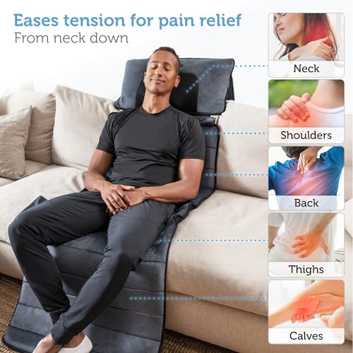 Comfier Massage Mat with Heat Pad, Full Body Shiatsu Massage Bed, Vibrating Motors, Heating Pads - Back Relief & Neck Massagers